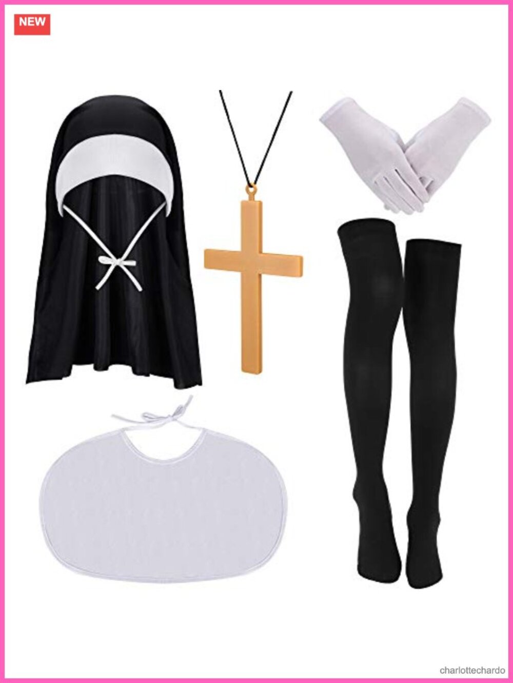 Halloween Costume Accessory Set Knitted Fabric Gloves Stockings